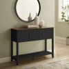 Good & Gracious Sideboard Buffet Storage Cabinet with Storage Drawers Storage Cabinets and Large Shelf - Black