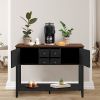 Good & Gracious Sideboard Buffet Storage Cabinet with Storage Drawers Storage Cabinets and Large Shelf - Black